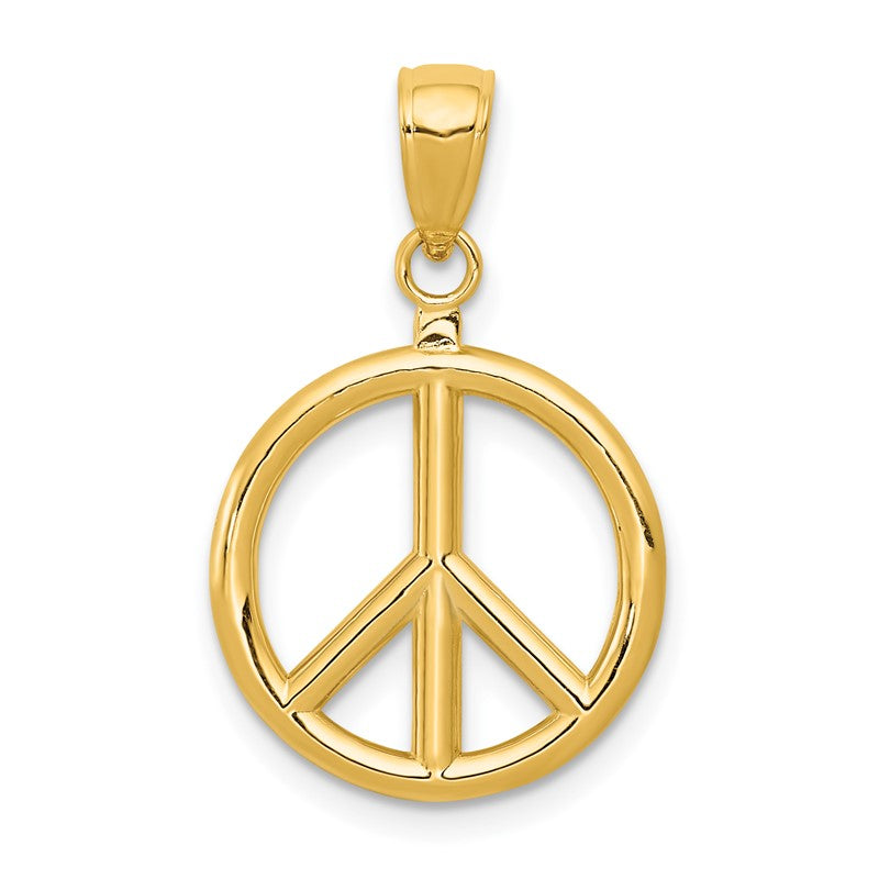 14k 3-D Polished Peace Sign Charm C2247