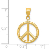 14k 3-D Polished Peace Sign Charm C2247