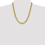 14K 26 inch 8.5mm Flat Beveled Curb with Lobster Clasp Chain FBU220