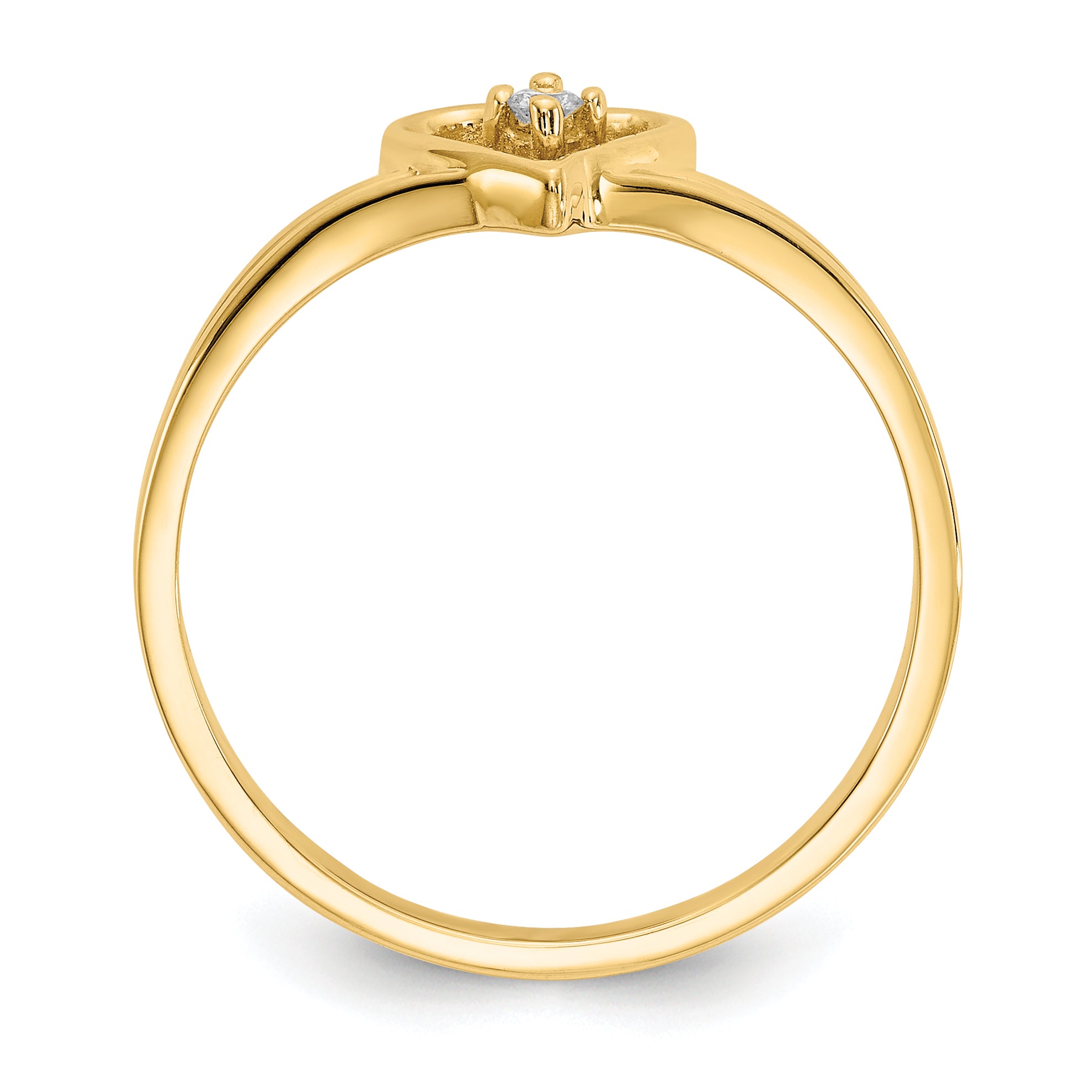 14k Polished AAA Diamond Heart Ring Y1780AAA