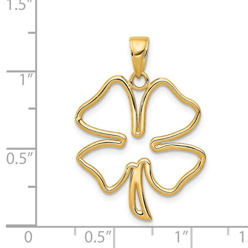 14k Polished Cut Out 4-Leaf Clover Pendant D4372