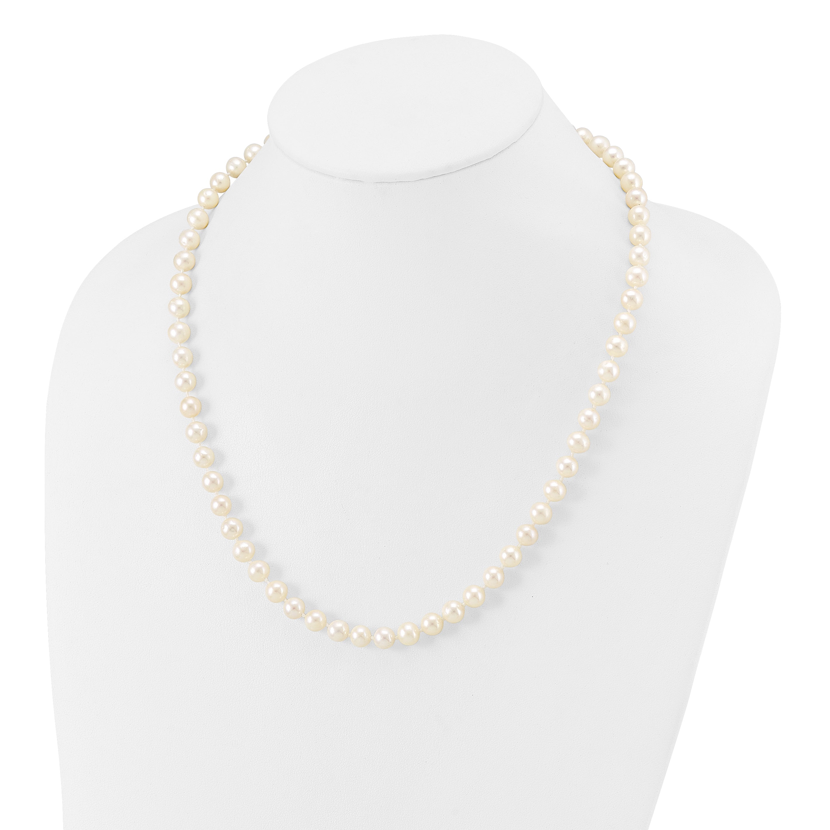 14k 7-8mm White Near-Round Freshwater Cultured Pearl 16 inch Necklace WPN070