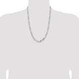 14K White Gold 20 inch 7.5mm Flat Figaro with Lobster Clasp Chain WFIG200