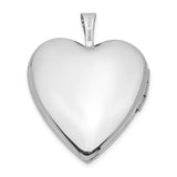 14K White Gold MOM Script with Hearts 20mm Heart Locket XL611