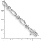 14k White Gold Complete 3/4 carat Round VS Diamond Fancy Link 7 inch Bracelet X789WVS