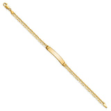 14k Polished Solid Chain/Solid Plate Anchor Link 24.5x4.5mm Plate 7 inch ID Bracelet LID60