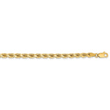 14K 26 inch 4.25mm Diamond-cut Rope with Lobster Clasp Chain 033L