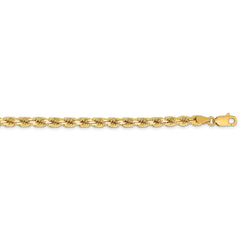 14K 26 inch 4.25mm Diamond-cut Rope with Lobster Clasp Chain 033L