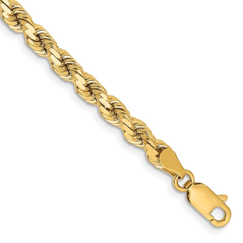 14K 26 inch 4.25mm Diamond-cut Rope with Lobster Clasp Chain 033L