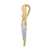 14K and White Rhodium Brushed Mermaid Chain Slide D4503