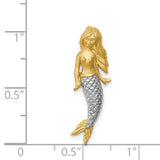14K and White Rhodium Brushed Mermaid Chain Slide D4503