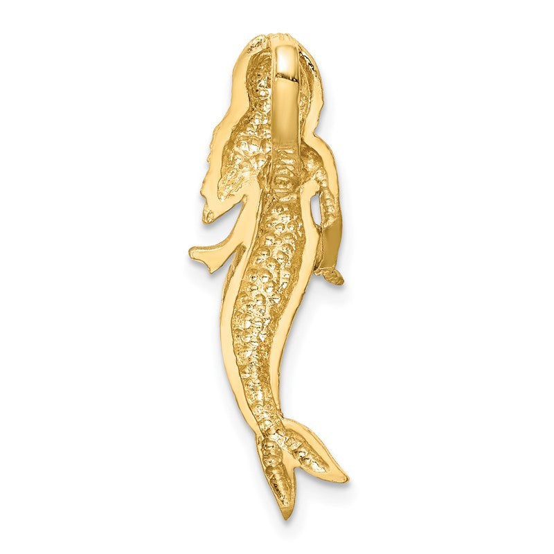 14K and White Rhodium Brushed Mermaid Chain Slide D4503