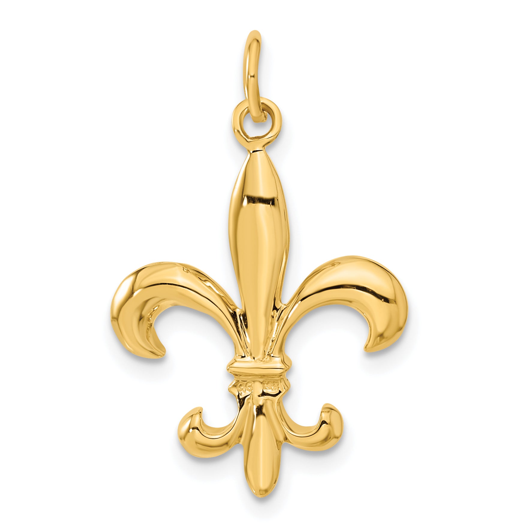 14k Solid Fleur de Lis 3-D Charm A2532