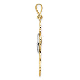 14k Two-tone Claddagh Cross Pendant D1517