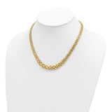 14k Fancy Graduated 7-12mm Flat Byzantine 17.5 inch Necklace SF2733