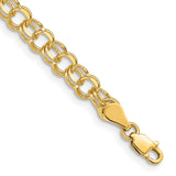 14k 5mm Solid Double Link 7 inch Charm Bracelet DO502