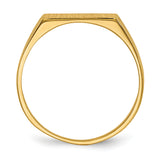 14k 12.0x5.5mm Rectangle Closed Back Signet Ring RS401