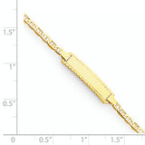 14k Polished Solid Chain/Solid Plate Anchor Link 18.5x5mm Plate 6 inch Baby/Child ID Bracelet DCID86