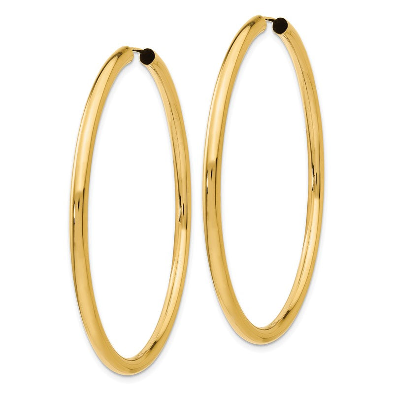 14k 3.00x55mm Polished Endless Tube Hoop Earrings TF811