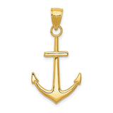 14K Gold Polished Anchor Pendant K5394