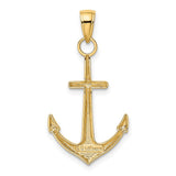 14K Gold Polished Anchor Pendant K5394
