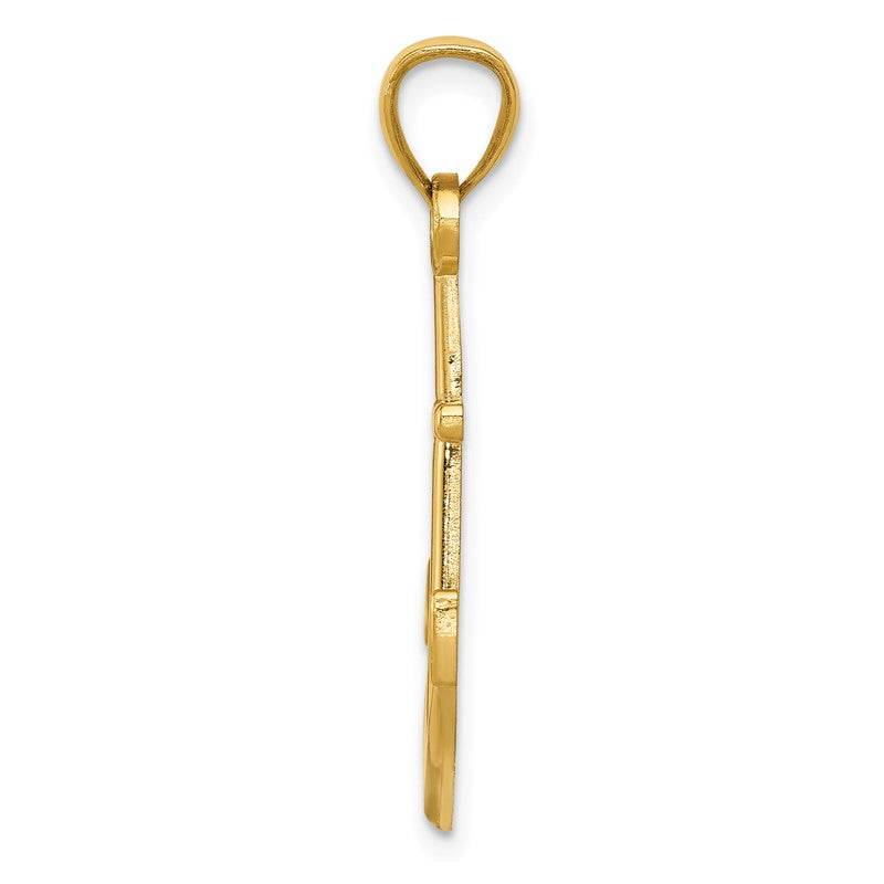 14K Gold Polished Anchor Pendant K5394