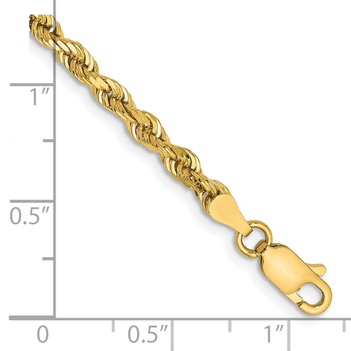 14K 26 Inch 3.35mm Diamond-cut Quadruple Rope Lobster Clasp Chain QTR025