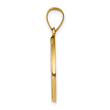 14k Polished and Satin Hollow St John the Baptist Medal Round Pendant XR1336