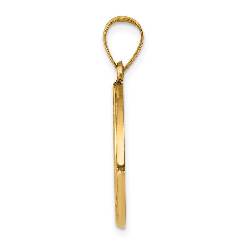 14k Polished and Satin Hollow St John the Baptist Medal Round Pendant XR1336