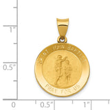14k Polished and Satin Hollow St John the Baptist Medal Round Pendant XR1336