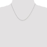 14K White Gold 14 inch .6mm Diamond-cut Round Open Link Cable with Spring Ring Clasp Chain PEN145