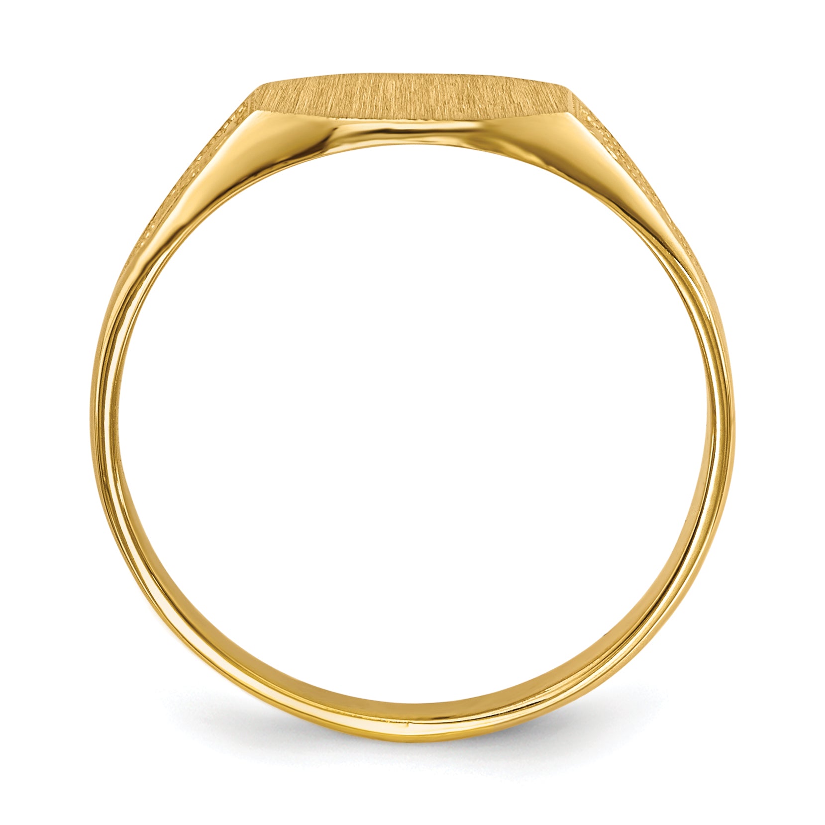 14k 8.5x7.0mm Closed Back Signet Ring RS342