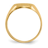 14k 10.5x12.0mm Oval Closed Back Signet Ring RS141