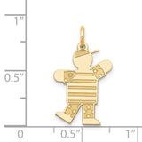 14k The Kids Small Stars and Stripes Boy Engravable Kiss Charm XK1129Y