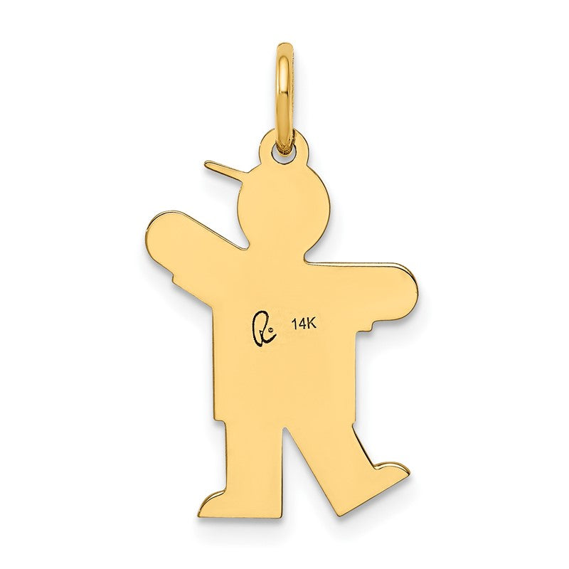 14k The Kids Small Stars and Stripes Boy Engravable Kiss Charm XK1129Y
