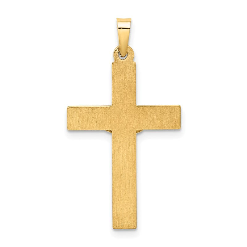 14k Two-tone Hollow Polished Textured Latin Crucifix XR1730