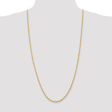 14K 26 Inch 2.75mm Diamond-cut Quadruple Rope Lobster Clasp Chain QTR021