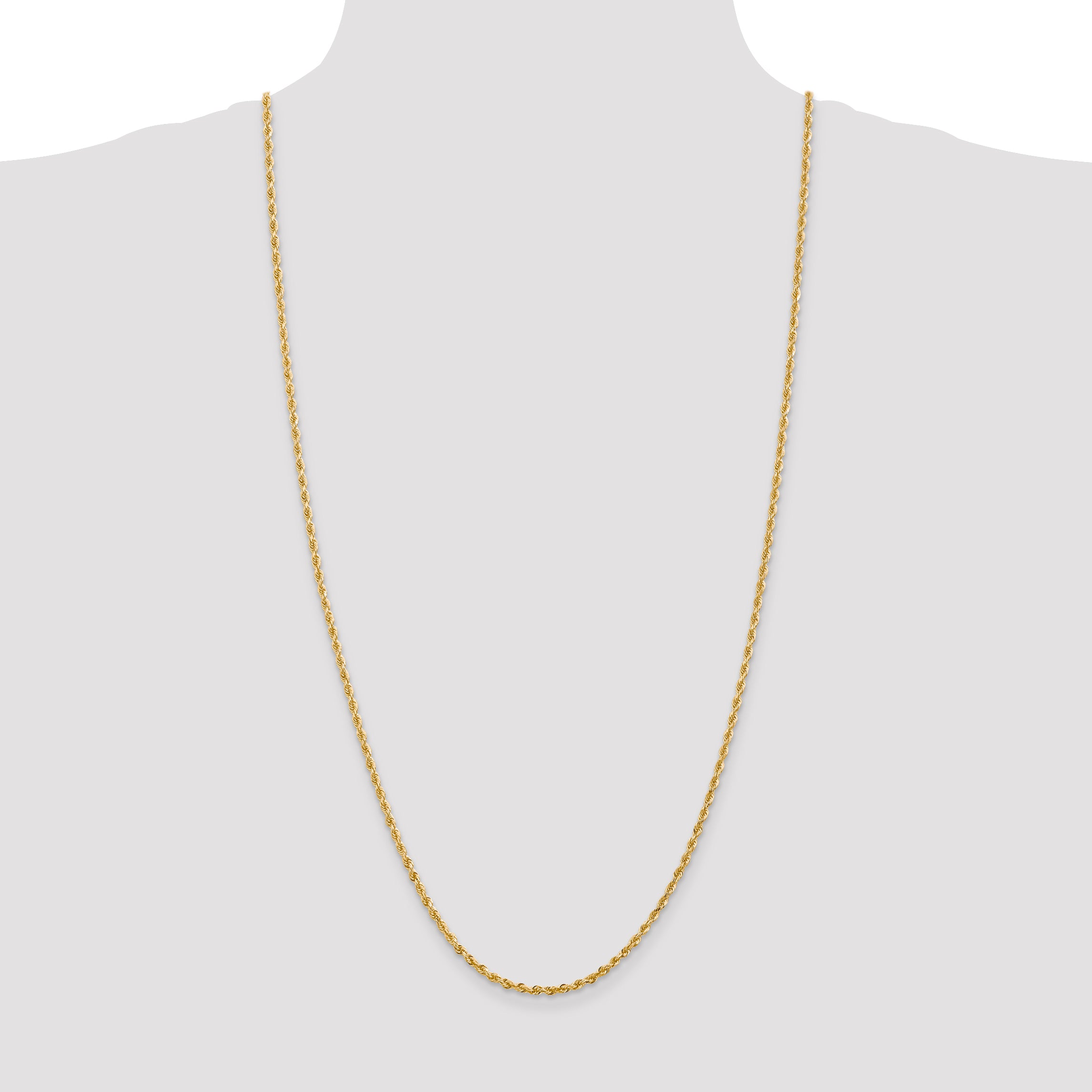 14K 26 Inch 2.75mm Diamond-cut Quadruple Rope Lobster Clasp Chain QTR021