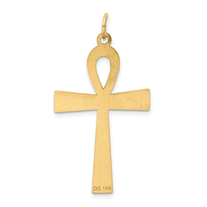 14K Laser Designed Ankh Cross Pendant XR1067