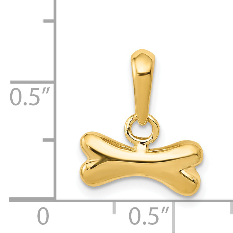 14k Dog Bone Pendant K1980