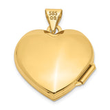14k Polished Domed Plain 18mm Heart Locket XL72