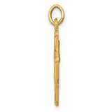 14k Polished and Satin Solid Small 4-Way Medal Pendant XR1785