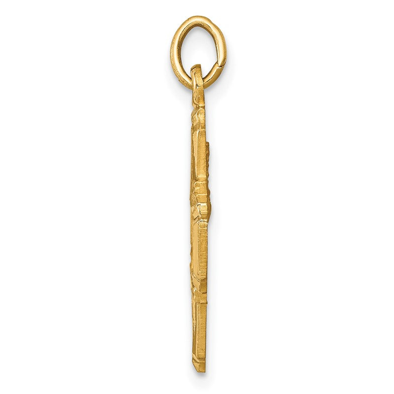 14k Polished and Satin Solid Small 4-Way Medal Pendant XR1785
