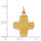 14k Polished and Satin Solid Small 4-Way Medal Pendant XR1785