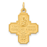 14k Polished and Satin Solid Small 4-Way Medal Pendant XR1785