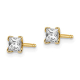14k AAA Quality Complete Princess-cut Diamond Earrings XAP3AAA