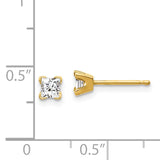 14k AAA Quality Complete Princess-cut Diamond Earrings XAP3AAA