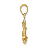 14k 3-D Anchor with Rope Pendant C3343
