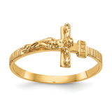 14K Polished Crucifix Ring K5725