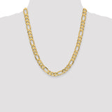 14K 22 inch 8.75mm Concave Open Figaro with Lobster Clasp Chain LFG220